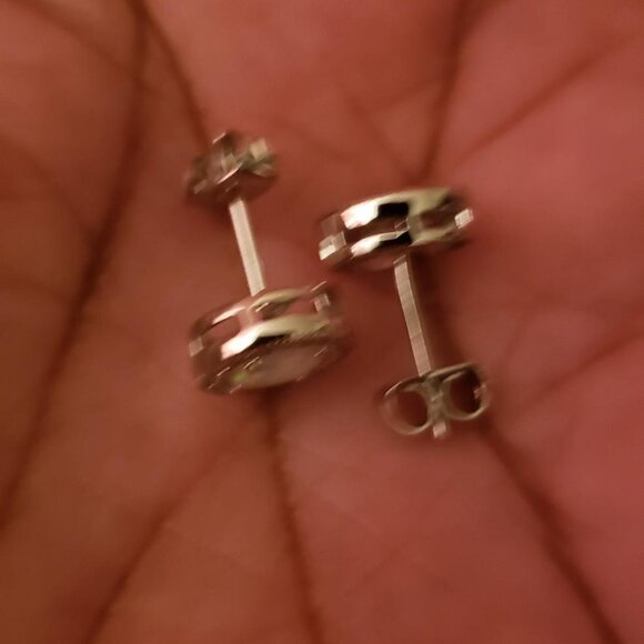 Neiman Marcus  Rose Gold Plated Plated Created Opal Halo Earrings - Picture 3 of 4